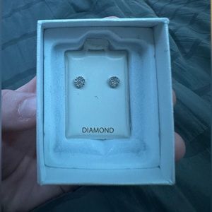 Diamond stud earrings